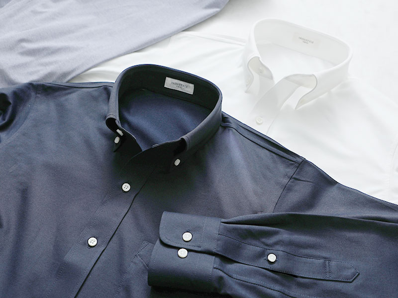 ロイヤルシャンブレーシャツ 長袖 ［襟型：ボタンダウン / 胸ポケット：あり］ ニットシャツ ワイシャツ メンズ ノンアイロンシャツ