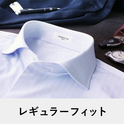 INDUSTYLE TOKYO】動体裁断シャツ COOLMAXロンドンストライプ