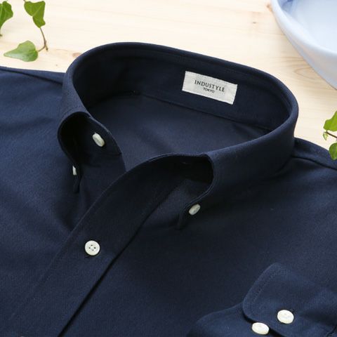 REMILLA ネイビー ボタンシャツ　日本製 フロントループボタン付きTシャツ【Made in Japan】 – Mitsumine